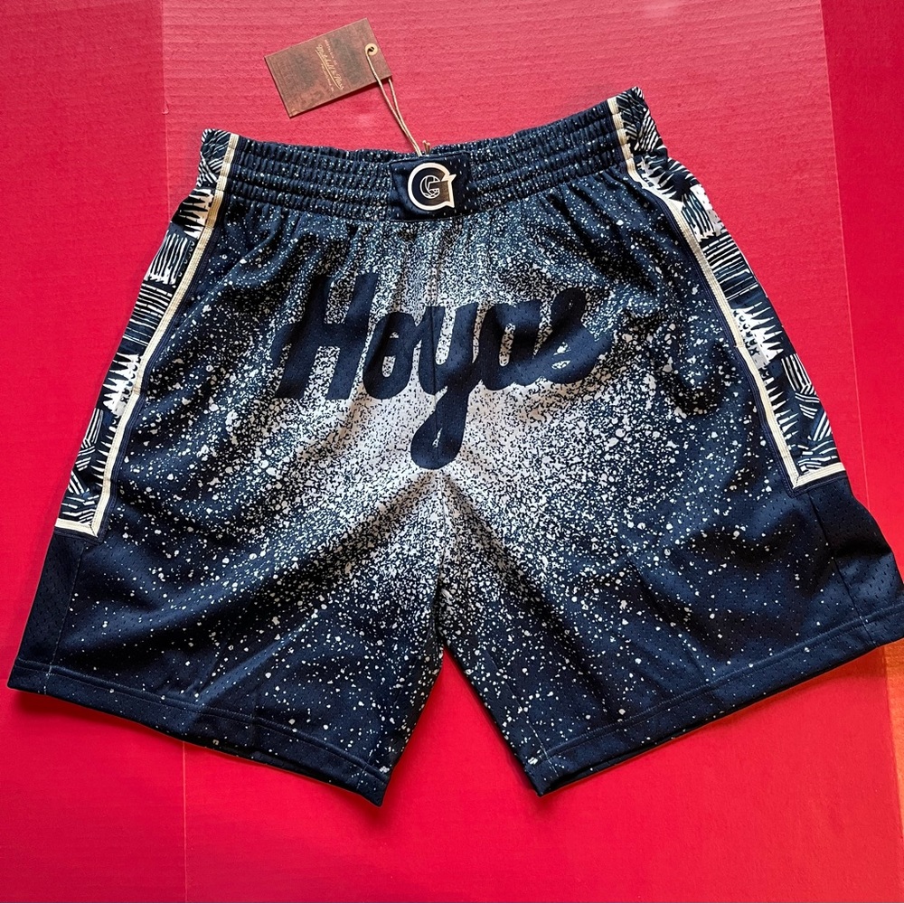 Georgetown Hoyas Mitchell & Ness Shorts Sz L 1996 Swingman Blue Gradient